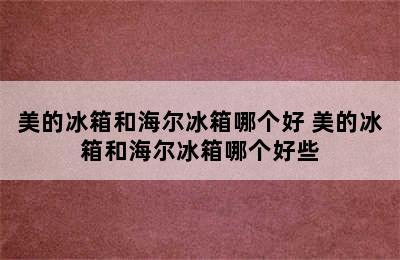 美的冰箱和海尔冰箱哪个好 美的冰箱和海尔冰箱哪个好些